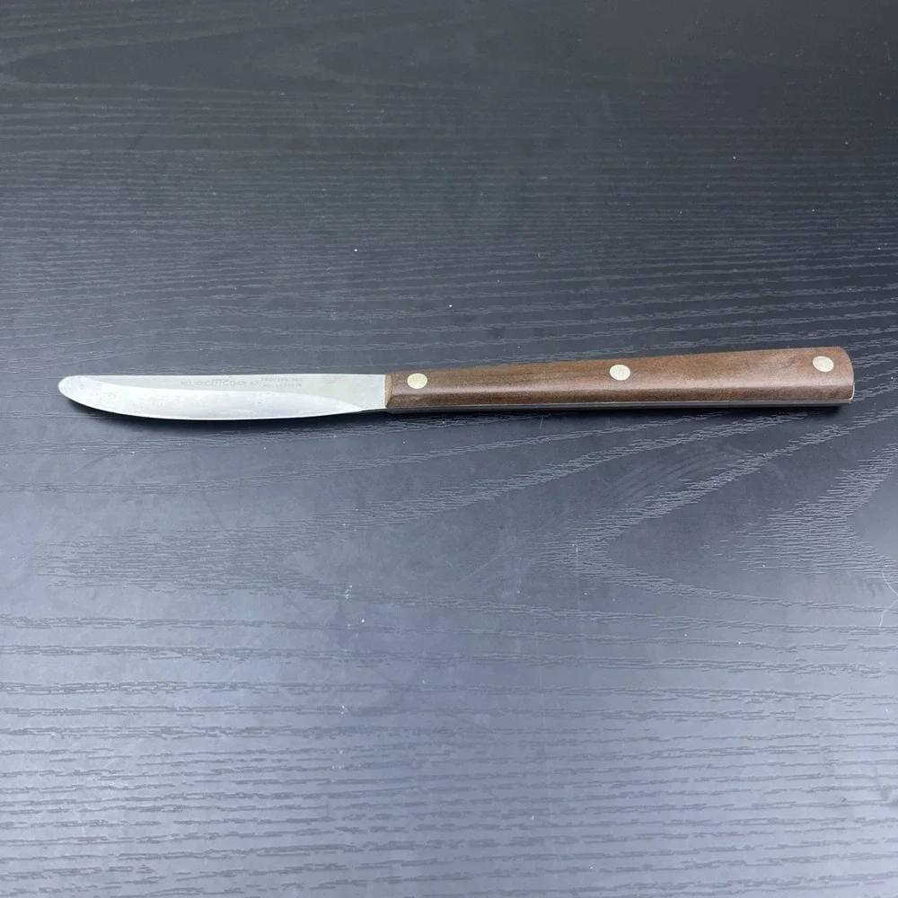 Cutco No. 47 Smooth Edge Steak Table Knife Brown Handle USA Excellent Condition